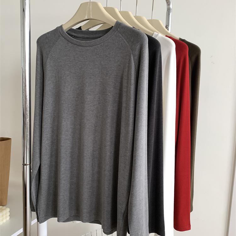 简约韩版宽松大版磨毛长袖T恤