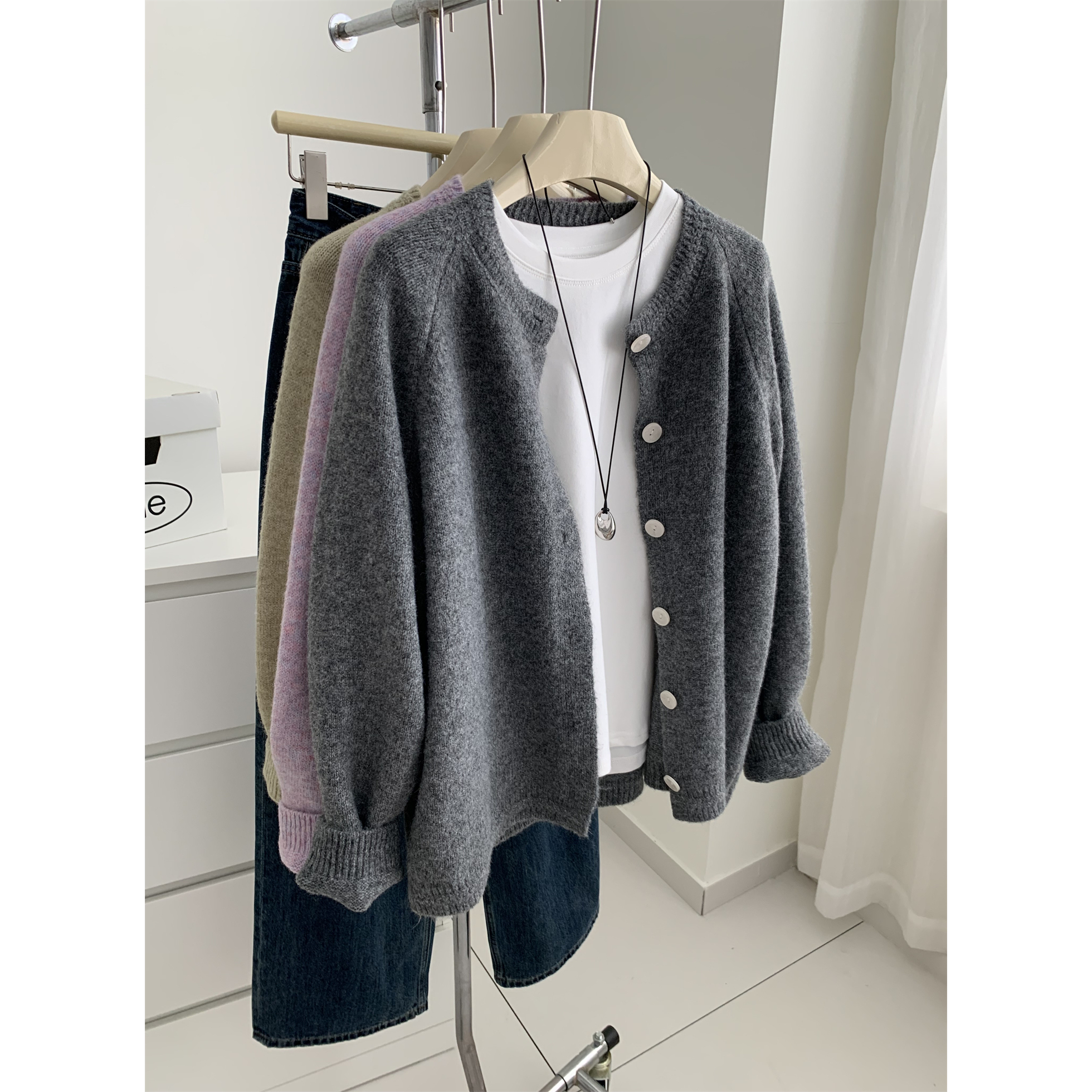 慵懒韩系羊毛针织衫毛衣外套