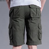 短裤 夏季 包穿三年 多口袋马裤 工装 宽松中裤 胖子裤 男五分裤 加大码