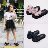 儿童拖鞋 女童夏防滑室内公主可爱蝴蝶结外穿沙滩海边时尚 亲子凉拖