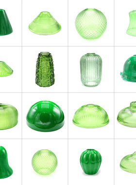 法式田园港风绿色玻璃灯罩E27复古吊灯怀旧餐厅咖啡厅吧台替换DIY