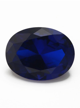 112#尖晶 3x5--10x12mm 蛋型蓝尖晶 人工合成宝石 首饰DIY宝石