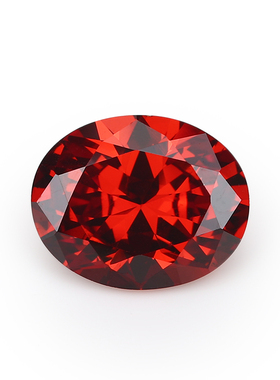 2x3--13x18mm 5A 梧州人工宝石 蛋型石榴红色立方氧化锆锆石