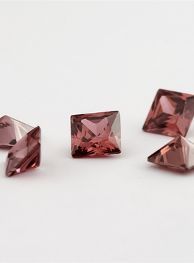 3x3mm--10x10mm 5A正方形直角宝石裸石 烟锆锆石 首饰镶嵌DIY水钻