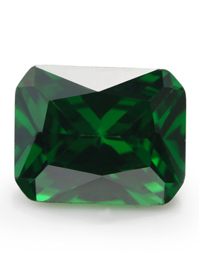 4x6--10x12mm 5A 长方倒角绿色锆石 合成宝石裸石 首饰DIY