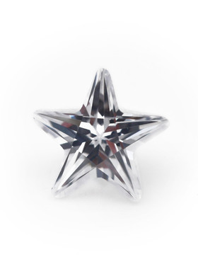 4x4--10x10mm 5A 梧州人工宝石 五角星白色锆石  合成立方氧化锆