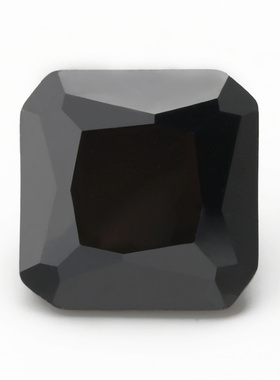 3x3--10x10mm 5A 正方形倒角锆石 黑色裸石 首饰DIY 梧州人工宝石