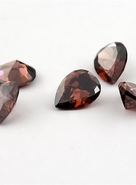 2x3--10x12mm 5A 水滴梨形咖啡色水钻 梧州人工宝石 DIY首饰配件