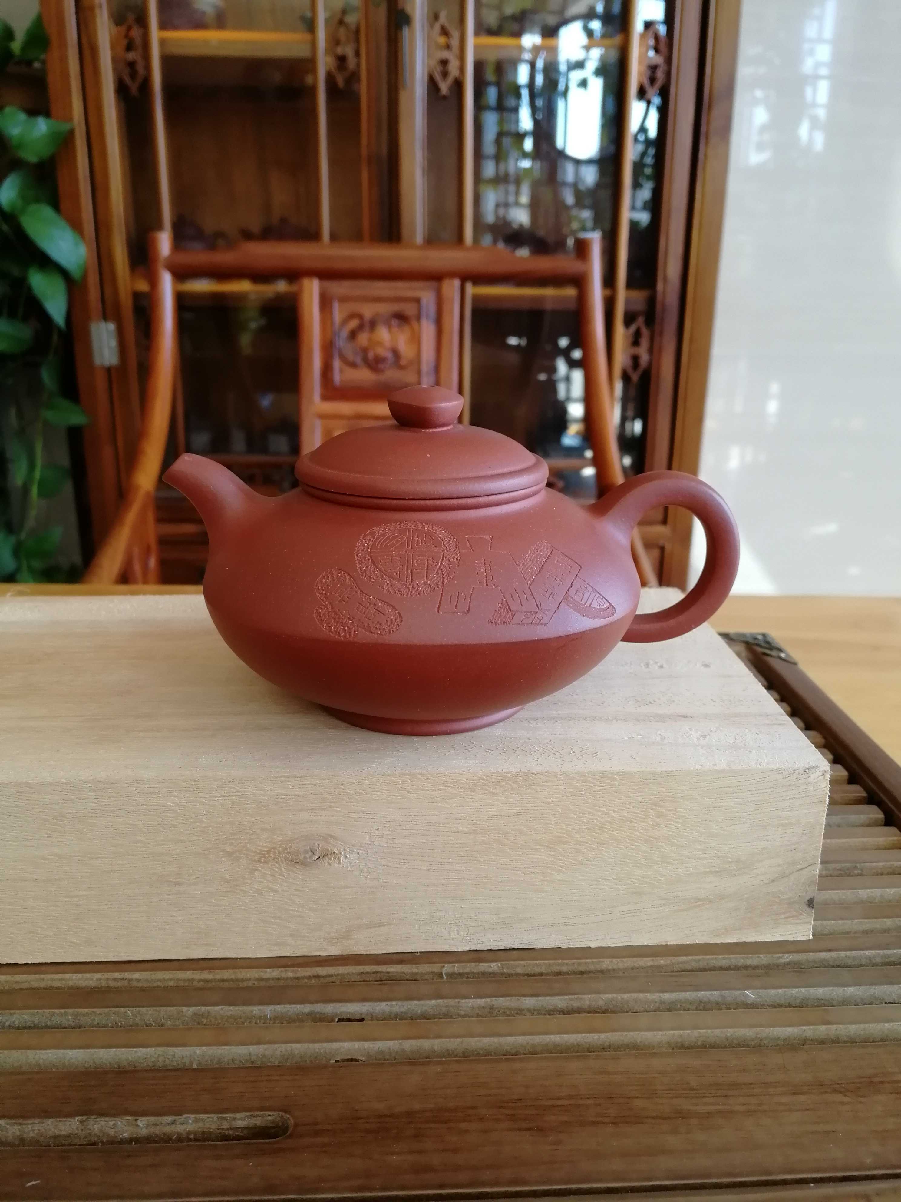 宜兴原矿紫砂壶四方清水泥