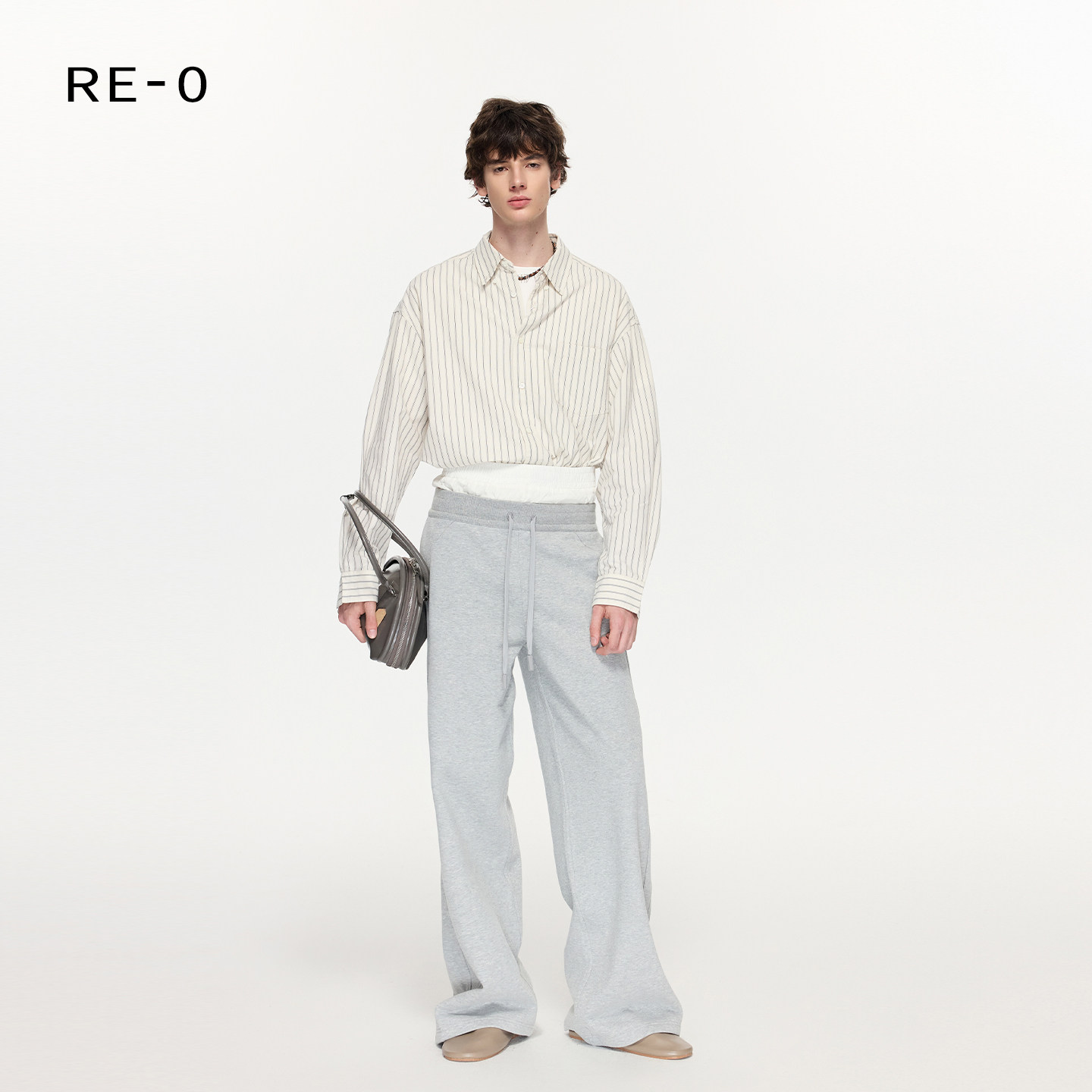 Re0重磅空气棉加绒休闲老钱风运动宽松感抽绳阔腿直筒长卫裤男女