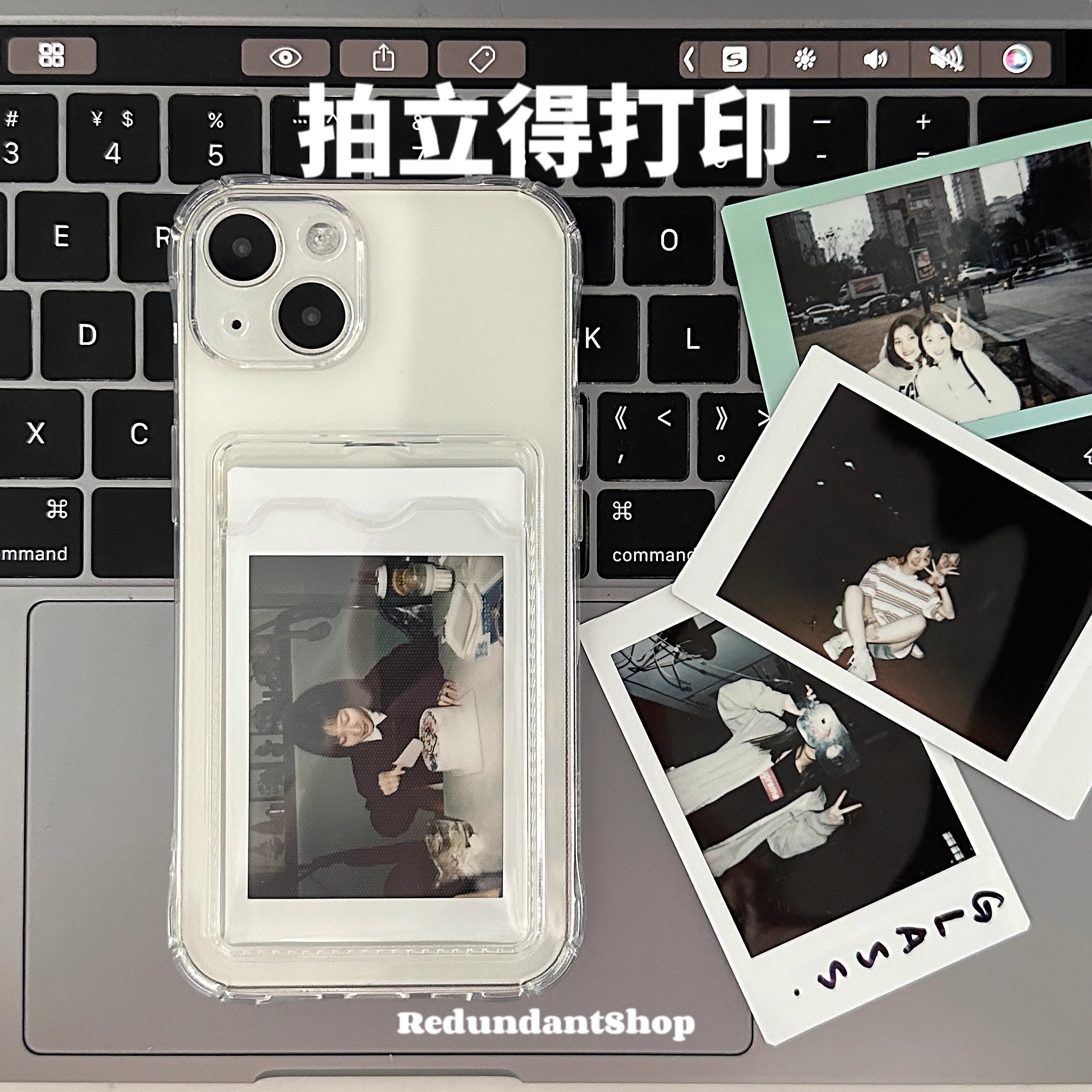 定制拍立得照片打印适用苹果17promax手机壳插卡卡套15plus透明iPhone14/13/12/11pro高级感16情侣防摔保护套