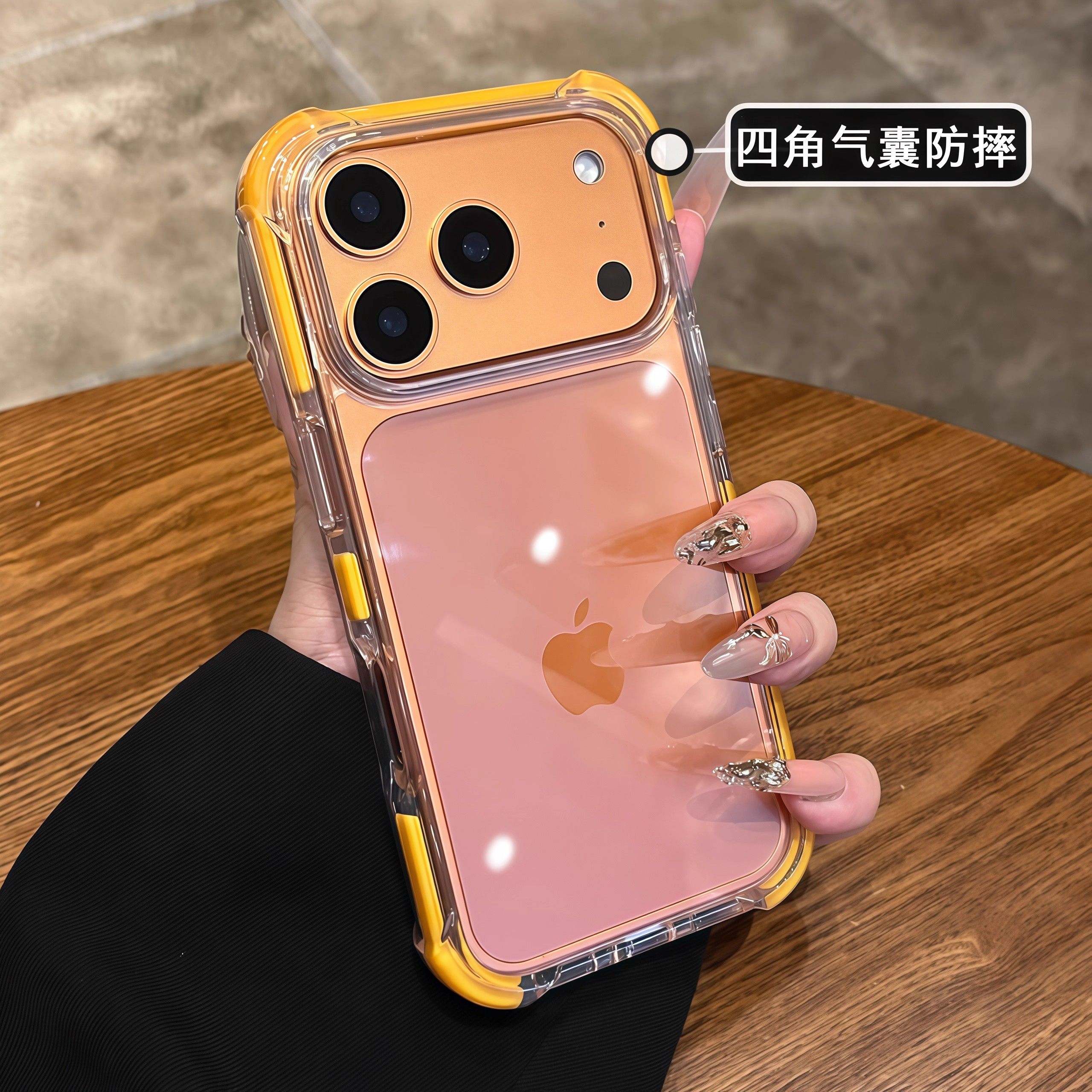 高级感亚克力适用苹果17promax手机壳17air新款iPhone16/15/14Pro透明四角带气囊13pm女超好看的12防摔保护套