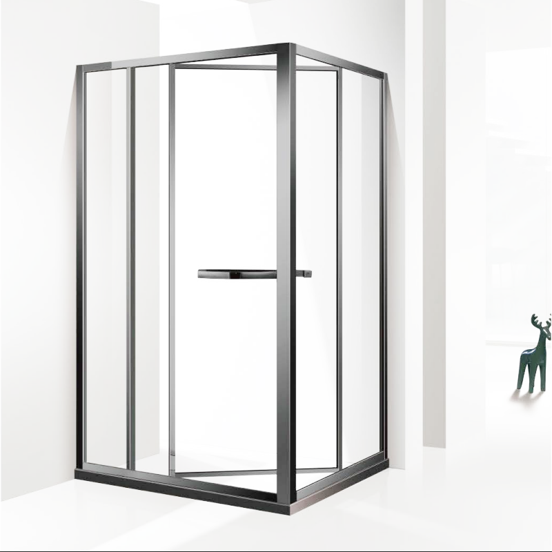 侧移门淋浴房卫生间洗澡间冲凉房干湿分离钻石型直角l型304不锈钢