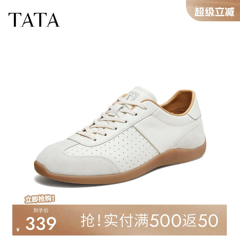 他她男鞋百搭休闲鞋真皮德训鞋子