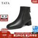 时装 TATA他她2025冬季 新款 靴休闲靴子黑色短靴女厚底靴7AC56DD5