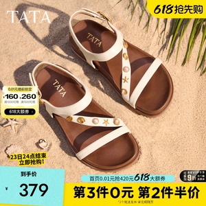 TATA他她女鞋2026夏季新款外穿女鞋时尚百搭沙滩休闲凉鞋7GNC2BL6