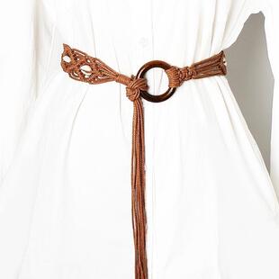 民族风复古编织腰带女配裙子休闲百搭装饰连衣裙流苏绳子腰链配饰