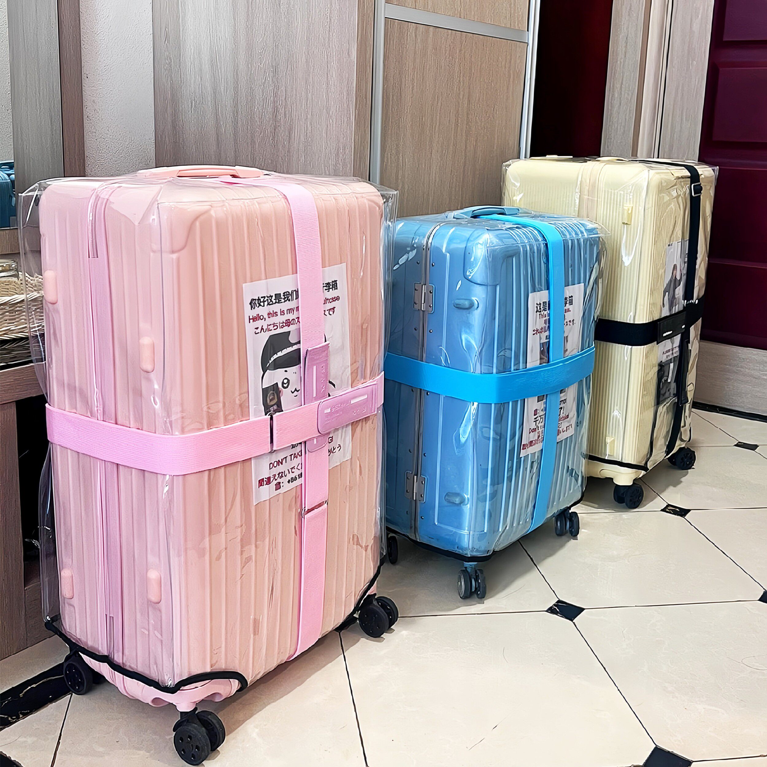 行李箱绑带十字打包带标识牌固定托运旅行箱保护弹力加固带捆绑绳