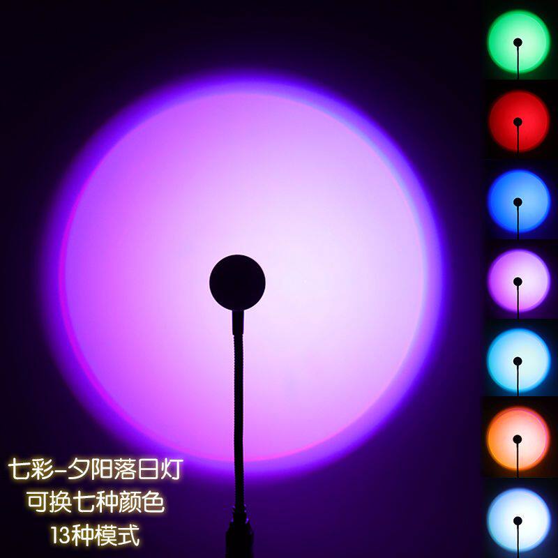 抖音汽车七彩usb氛围灯光落日装饰灯/灯串