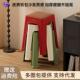 凳子可叠放家用客厅厨房餐桌方凳软包加厚自带防滑垫塑料高凳