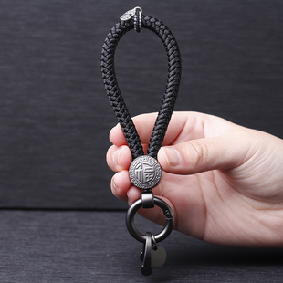 青丝钥匙扣创意礼物可放头发纯手工编织龙鳞锦鲤花纹汽车钥匙扣绳