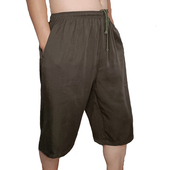 裤 中老年加大码 衩凉爽夏 七分裤 休闲直筒宽松高腰真丝家居运动短裤