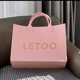 新款 手提袋可定log 加厚手提毛毡包高级感托特包简约字母百搭时尚