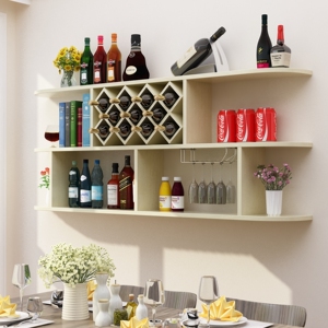 墙上悬挂红酒柜吊柜简约酒架圆角