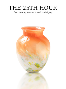 THE 25TH HOUR 彩色渐变琉璃花瓶法式摆件插花复古客厅轻奢装饰