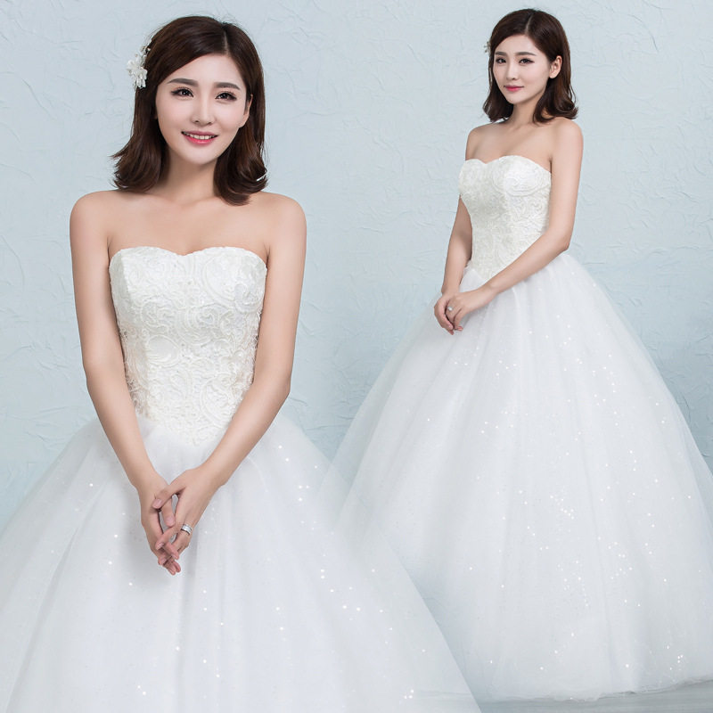 婚纱礼服2026新款韩式抹胸拖尾新娘结婚齐地尖腰大码显瘦春夏季