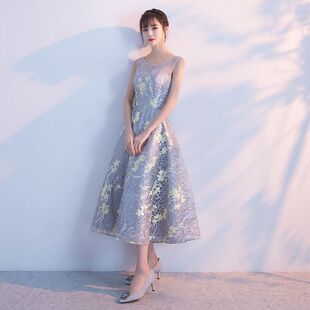 宴会晚礼服2026新款夏季韩版派对中长款聚会年会小礼服显瘦连衣裙