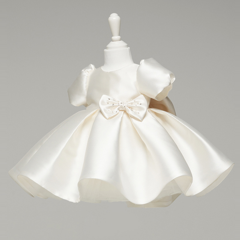 女童公主裙宝宝周岁宴礼服轻奢风小女孩裙子时尚儿童演出裙婚纱秋