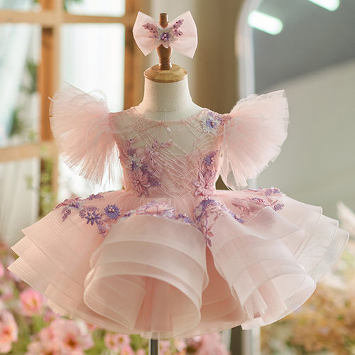 Princess Baby Girls Dress 儿童礼服女童欧美跨境粉色蓬蓬公主裙
