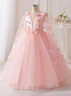 优雅的花朵伴娘派对女孩礼服复古婚礼生日公主舞会礼服女孩晚会礼