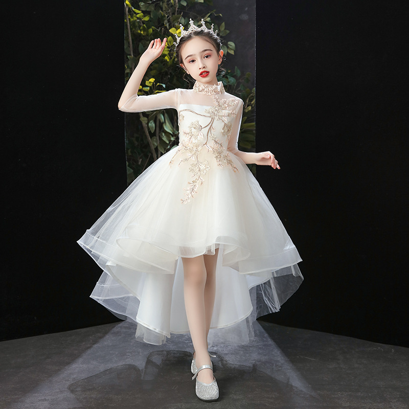 儿童公主裙洋气女童蓬蓬纱花童小女孩钢琴演出服主持人大气晚礼服