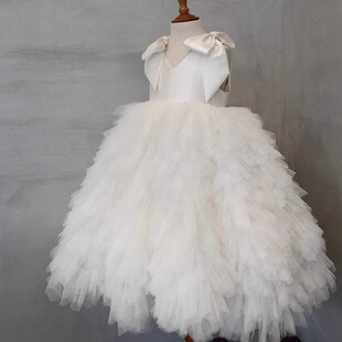 儿童礼服2025新款 小婚纱成人礼中大童花童公主裙主持人钢琴蓬蓬裙