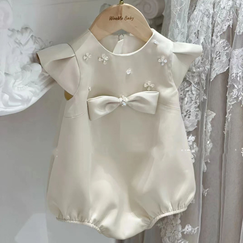 韩版周岁礼服2025新款婴童泡泡裤公主女童百天包屁裙爬宝宝抓周服