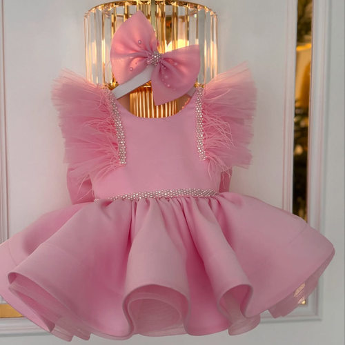 2026新款花童缎面中小童模特走秀钢琴演奏蓬蓬裙Princess Dress