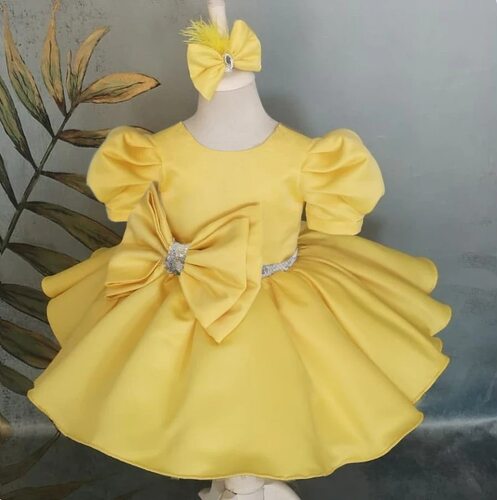 周岁礼服公主裙儿童蓬蓬蝴蝶结花童婚礼生日女童礼服女宝宝礼服