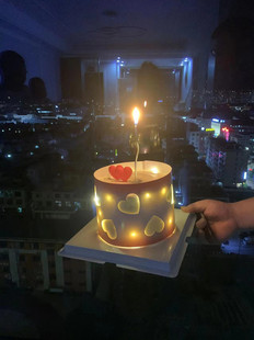 饰插件爱心形蛋糕围边生日蜡烛情侣节日浪漫告白摆件 七夕情人节装