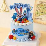 疯狂动物城蛋糕装饰摆件你可朱迪警官狐狸兔子生日烘焙装扮插件