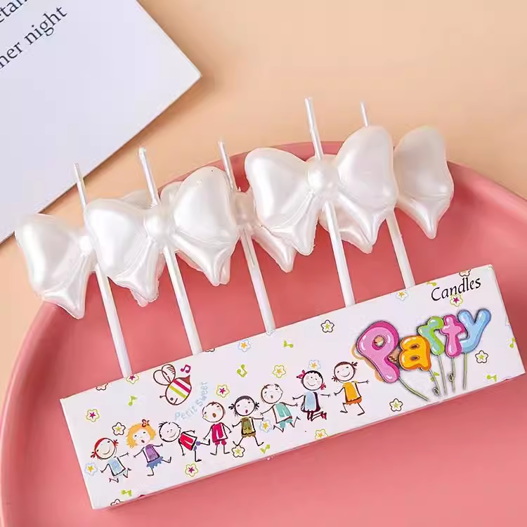 ins简约蝴蝶结蜡烛生日蛋糕装饰摆件小仙女派对烘焙甜品装扮插件