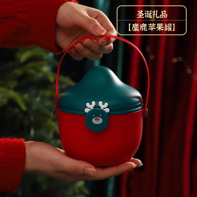 圣诞节苹果盒塑料圣诞礼品盒平安夜苹果礼盒礼物包装盒麋鹿空盒子