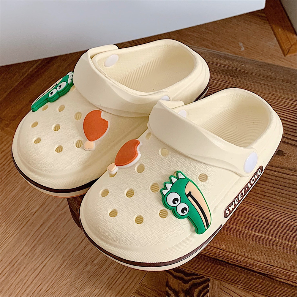 可爱卡通鳄鱼拖鞋夏季男童女童儿童洞洞鞋中小儿童防滑软底凉拖鞋