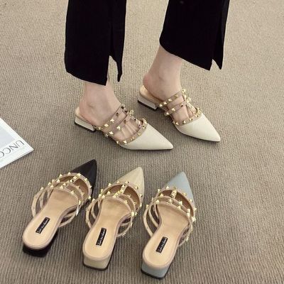 其他韩版粗跟包头拖女鞋