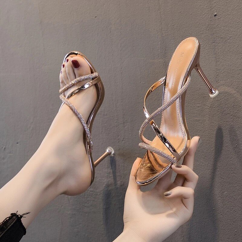 拖鞋女夏外穿2023年新款时尚网红超火性感水钻细跟高跟凉拖潮ins,女鞋,一字拖,淘宝优惠券,粉丝福利购,淘宝优惠卷