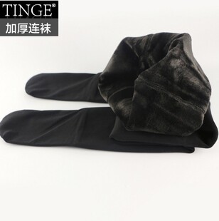 冬女保暖裤加绒加厚锦纶打底裤光滑面料连袜裤高密瘦身400克肤色