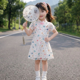 女童旗袍连衣裙夏季2026新款儿童汉服公主裙宝宝碎花裙子薄款夏装