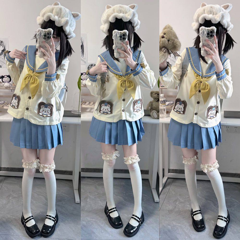 【起司熊】东临社原创校园可爱幼稚园jk制服春季长短袖水手服校服