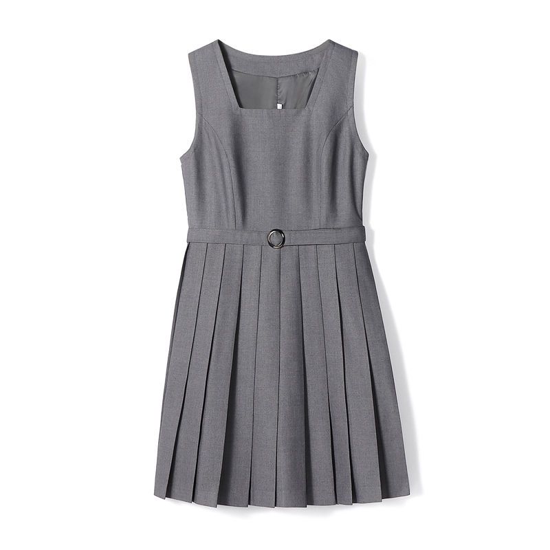 现货大码JK制服日系背心裙班服高校幼儿园老师工作服连衣中长女裙